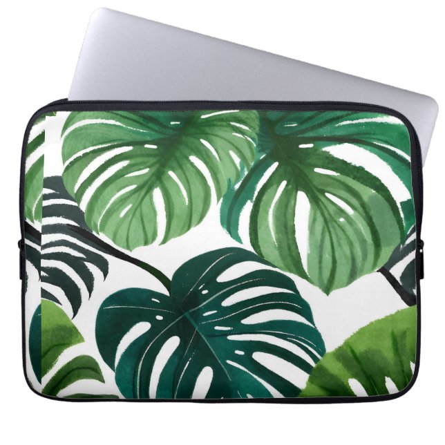 Capa Para Notebook Monstera Folaves | Botânico Moderno Verde (Frente)