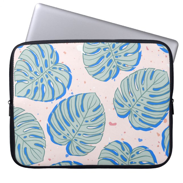 Capa Para Notebook Monstera Tropical: Padrão Vintage Terrazzo (Frente)