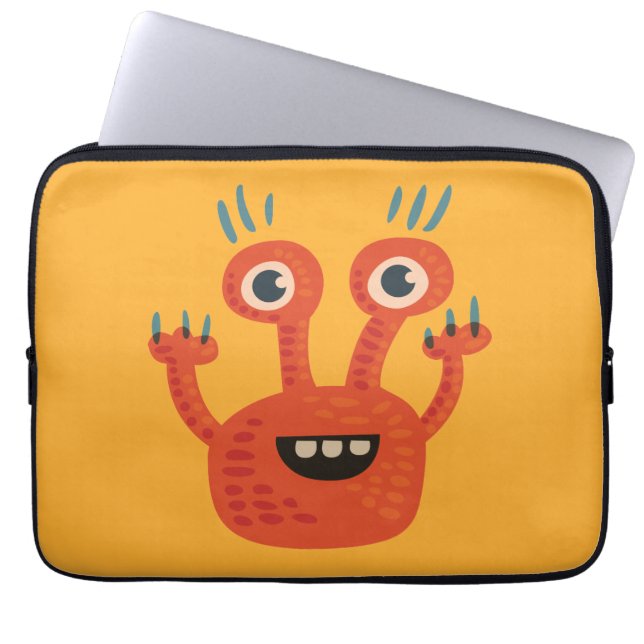 Capa Para Notebook Monstro bonito de sorriso Eyed grande engraçado (Frente)