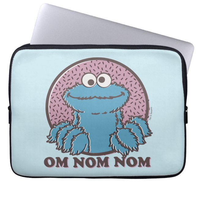 Capa Para Notebook Monstro de cookies | Om Nom (Frente)