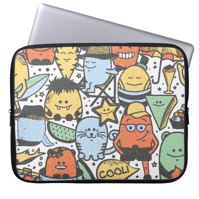 Capa Para Notebook Monstros de Verão, padrão incolor (Frente)