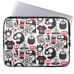 Capa Para Notebook Monstros Whimsical & Aspas Doodle