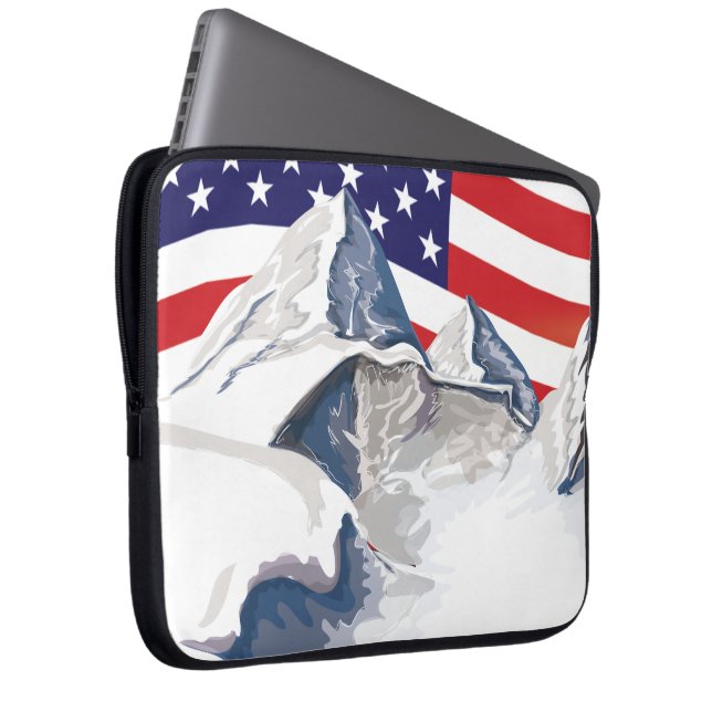 Capa Para Notebook Montanhas de esqui (Frente Esquerda)