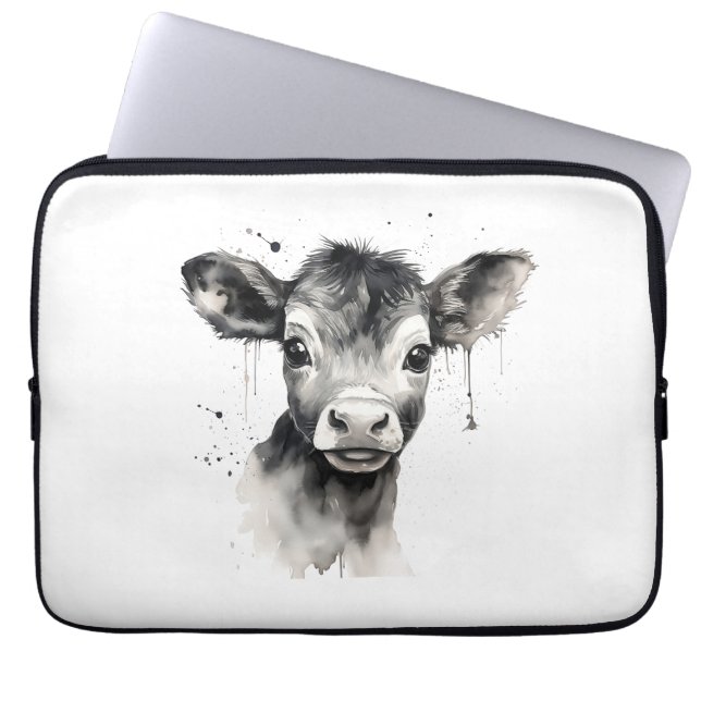 Capa Para Notebook 🔌 "Moo-Tech" Eletrônicos de Impressão de Vaca 💻  (Frente)