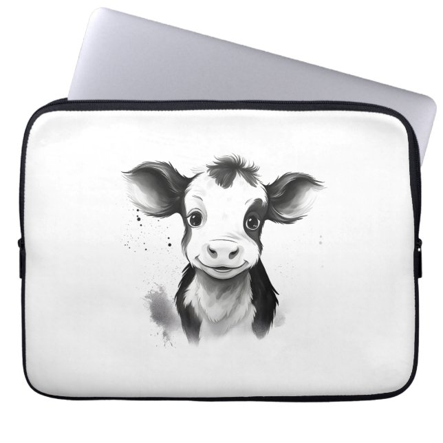 Capa Para Notebook 🔌 "Moo-Tech" Eletrônicos de Impressão de Vaca 💻  (Frente)