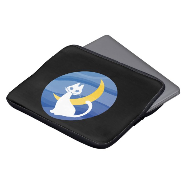 Capa Para Notebook Moonlight white cat  (Frente Topo)