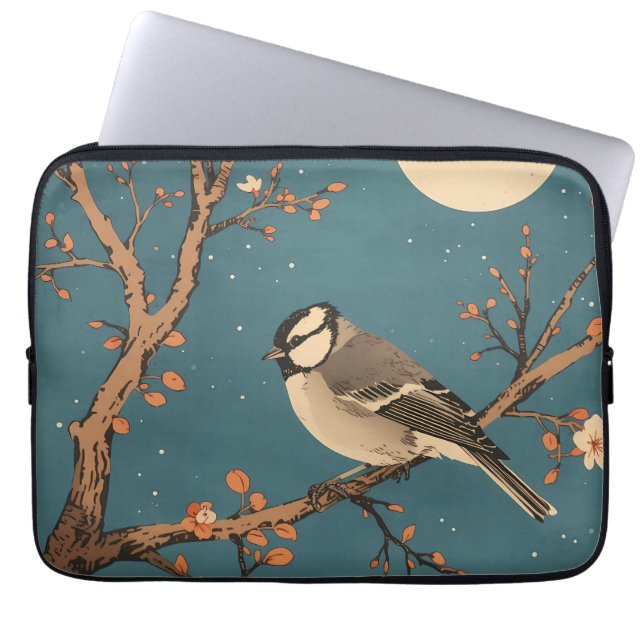 Capa Para Notebook Moonlit Bird Blossom - Housse pour ordinateur (Frente)