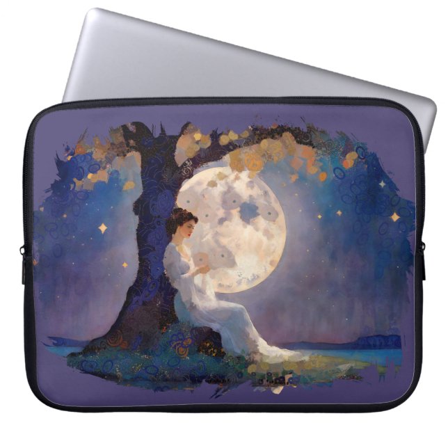 Capa Para Notebook Moonlit Dreamer - Serene Night Sky (Frente)
