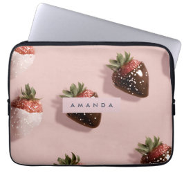 Capa Para Notebook Morango-de-coleira-branca-branca personalizada