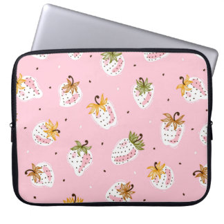 Capa Para Notebook Morango-de-fruta-gato é um padrão sem-carne. Fruta
