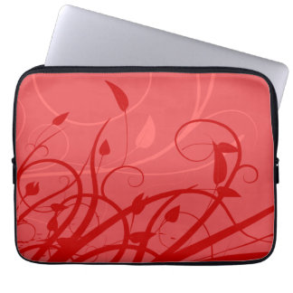 Capa Para Notebook Morango Design Floral Rosa e Vermelho