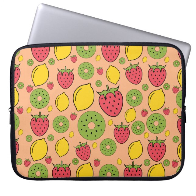 Capa Para Notebook Morango, limão e papel de parede de fruta kiwi (Frente)