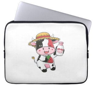 Capa Para Notebook Morango Vaca Kawaii Anime Morango Leite _7