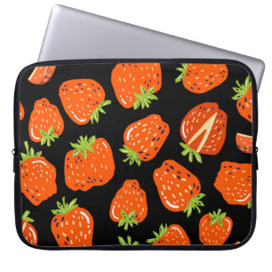 Capa Para Notebook Morangos Negros: Textura sem costura vinda
