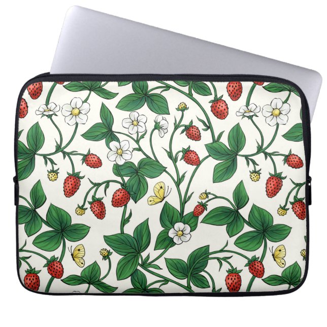 Capa Para Notebook Morangos silvestres vermelho/amarelo/verde/branco  (Frente)