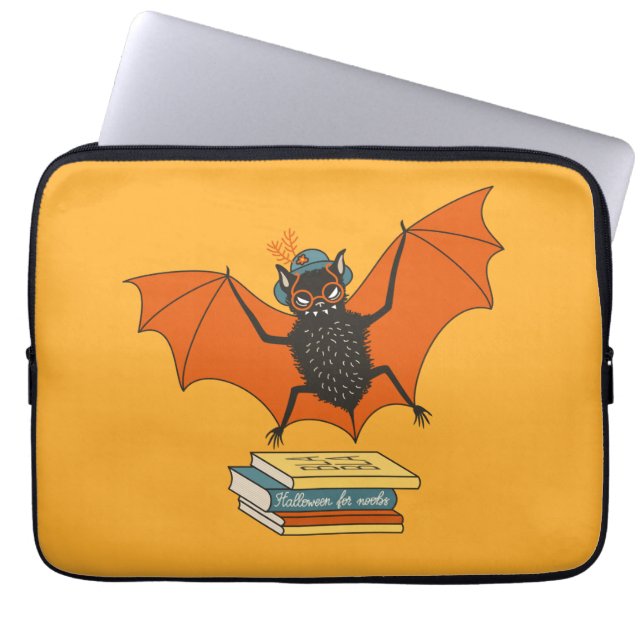 Capa Para Notebook Morcego Leitor | Bibliotecário Caprichoso com Livr (Frente)
