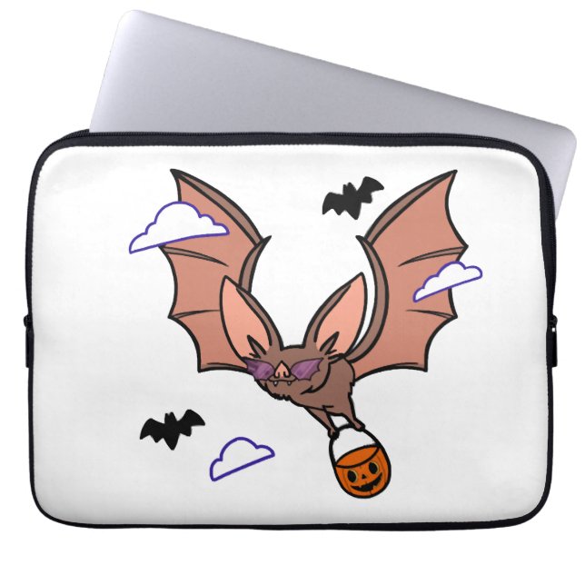 Capa Para Notebook Morcego voador fofo de Halloween (Frente)
