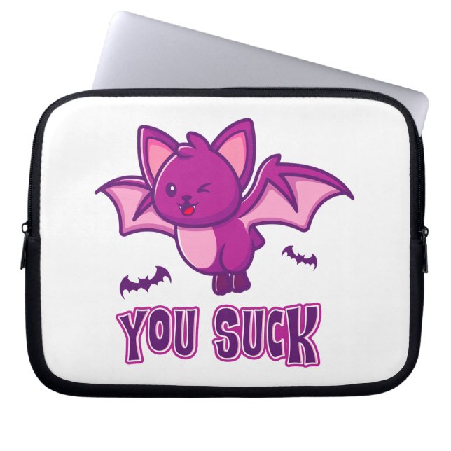 Capa Para Notebook Morcegos Vampiros de Halloween Fofos e Divertidos  (Frente)