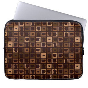 Capa Para Notebook Mosaico de café engraçado