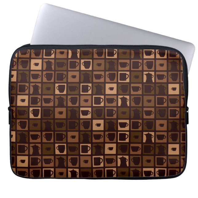 Capa Para Notebook Mosaico de café engraçado (Frente)