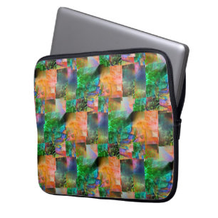 Capa Para Notebook Mosaico de texturas confusas com ilusão de descola