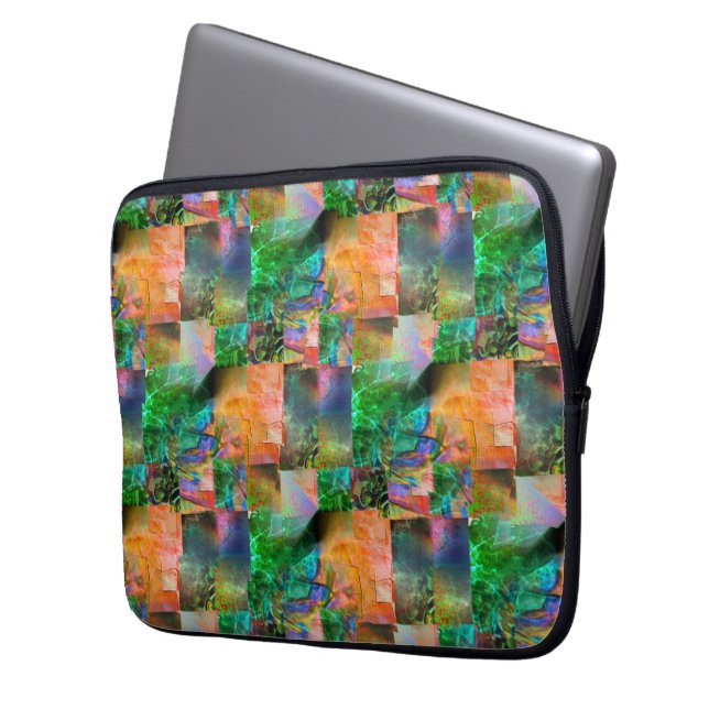 Capa Para Notebook Mosaico de texturas confusas com ilusão de descola (Frente Esquerda)