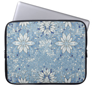 Capa Para Notebook mosaico floral azul