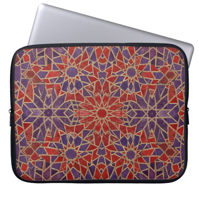 Capa Para Notebook mosaico roxo vermelho (Frente)
