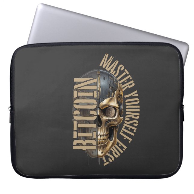 Capa Para Notebook Motivação BTC | Crânio | Bitcoin crypto  (Frente)