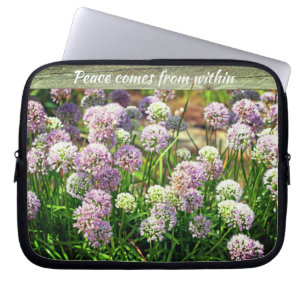 Capa Para Notebook Motivação das Flores bonito do Jardim Allium