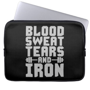 Capa Para Notebook Motivação de exercício - Sangue, Suor, Lágrimas e