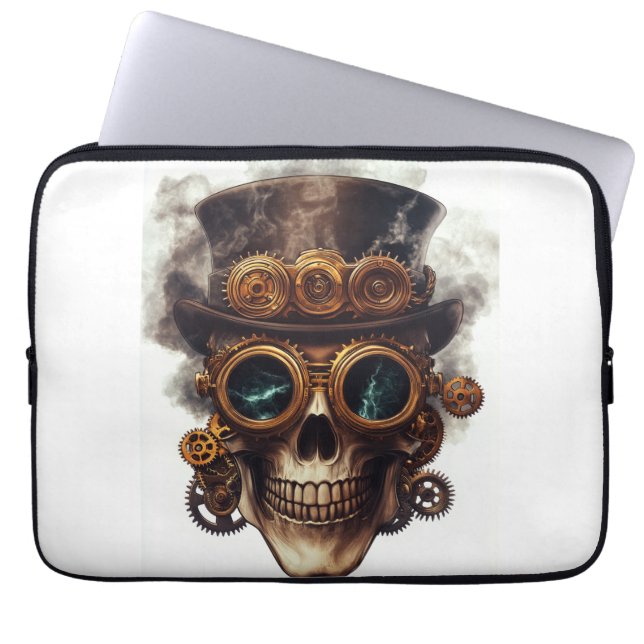 Capa Para Notebook Motor de Caveira Steampunk (Frente)