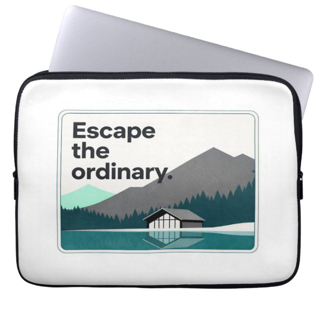 Capa Para Notebook Mountain Lake Adventure Quote Art (Frente)