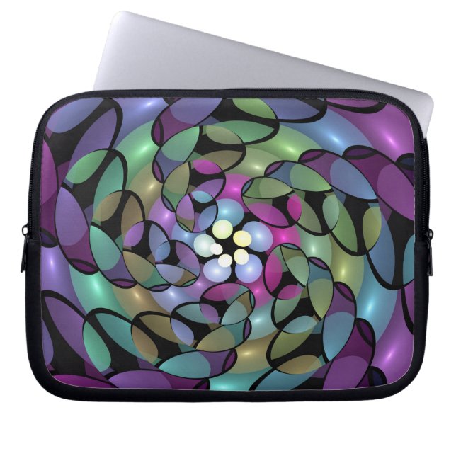 Capa Para Notebook Movimentos Coloridos Abstrato Trippy Fractal Art (Frente)