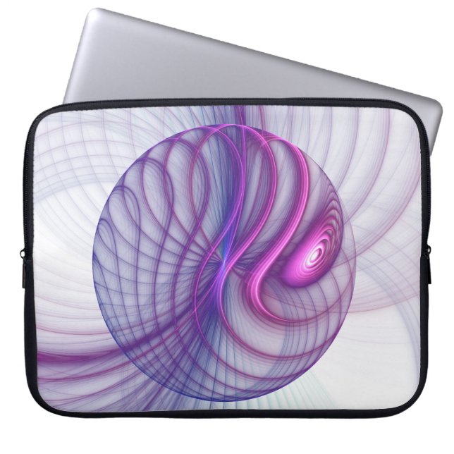 Capa Para Notebook Movimentos Lindos Arte Fractal Abstrata Rosa (Frente)