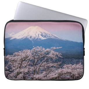 Capa Para Notebook Mt Fuji e flores de cerejeira