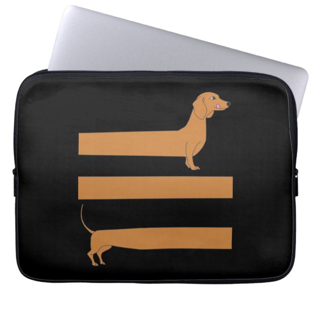 Capa Para Notebook Muito longo Dachshund engraçado (Frente)