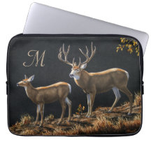 Mule Deer Buck & Doe Monograma