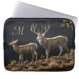 Capa Para Notebook Mule Deer Buck & Doe Monograma