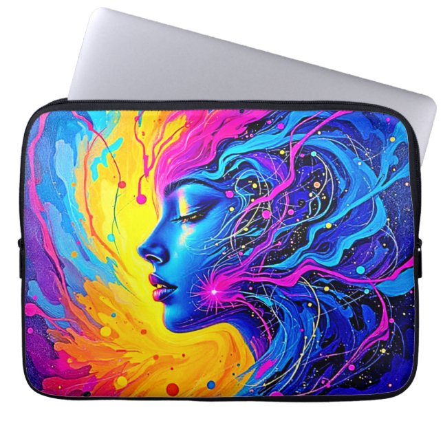 Capa Para Notebook Mulher Abstrato de Dreamy Colorful (Frente)