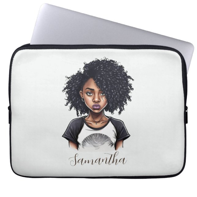 Capa Para Notebook Mulher Afro Chic e Classy (Frente)