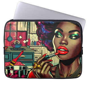 Capa Para Notebook Mulher Bonita Passando Brilho Labial