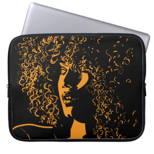 Capa Para Notebook Mulher bonito africana com retrato afro ao estilo