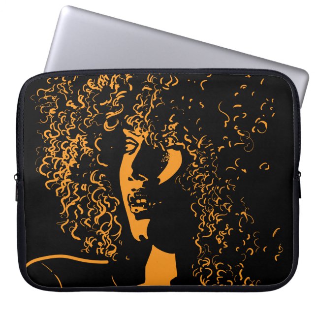 Capa Para Notebook Mulher bonito africana com retrato afro ao estilo  (Frente)