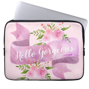 Capa Para Notebook Mulher Bonito Chic Floral Rosa Alô Bonito