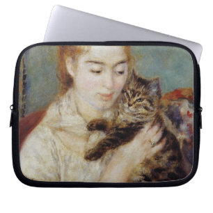Capa Para Notebook Mulher com um gato por Pierre-Auguste Renoir