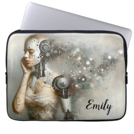 Capa Para Notebook Mulher Cyborg Ai Art