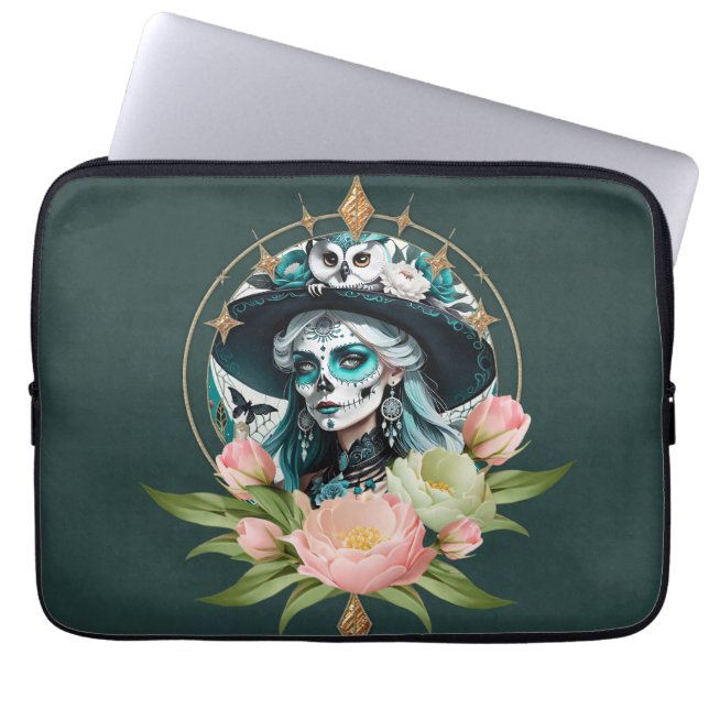 Capa Para Notebook Mulher espantosa com uma espantosa maquiagem do cr (Frente)