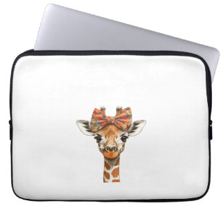 Capa Para Notebook Mulher Giraffe Boho Wildflower Arco Mãe Mo