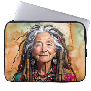 Capa Para Notebook Mulher Hippie Legal de Cabelos Rastafári Senhora I